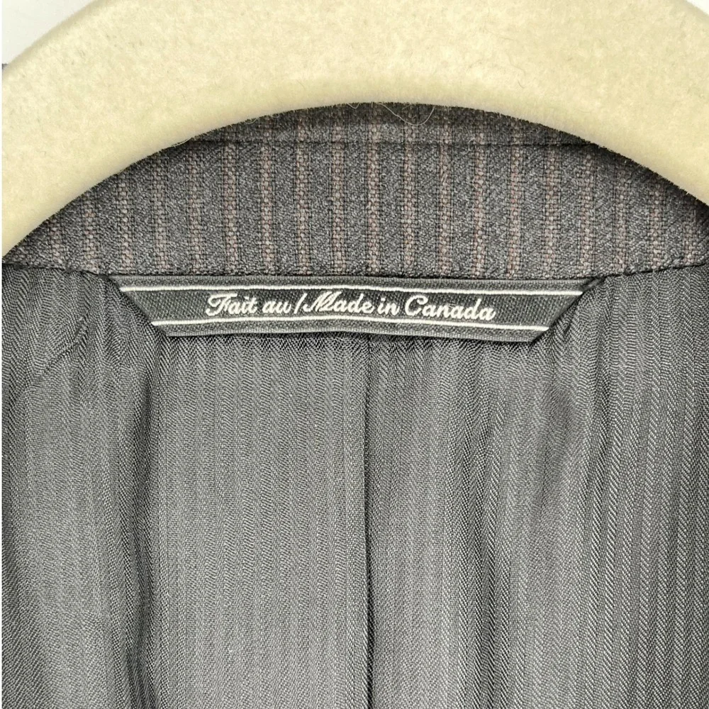 John W. Nordstrom Blazer 42R Gray Pinstripe 2-Button Wool Jacket Loro Piana